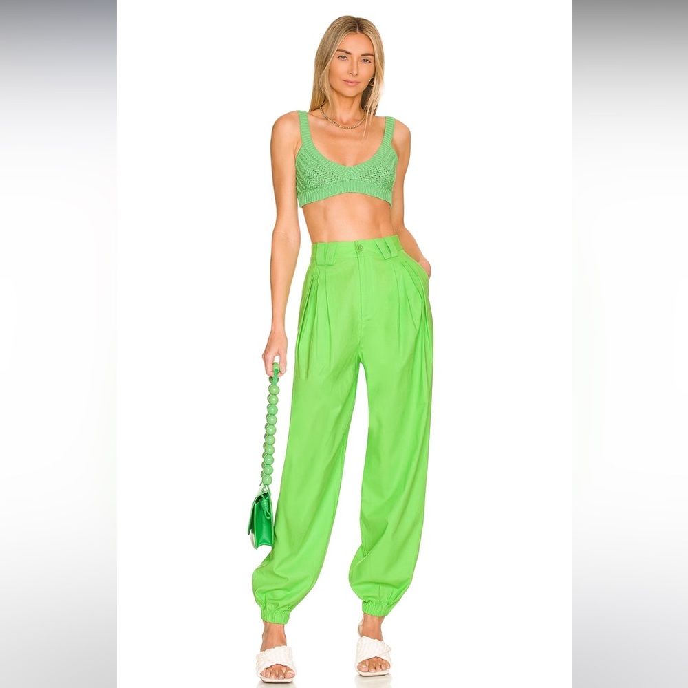 L'Academie Green Track Pants